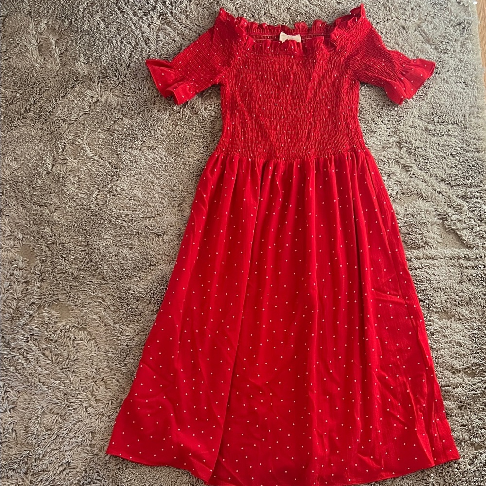 Red Off-Shoulder Dress